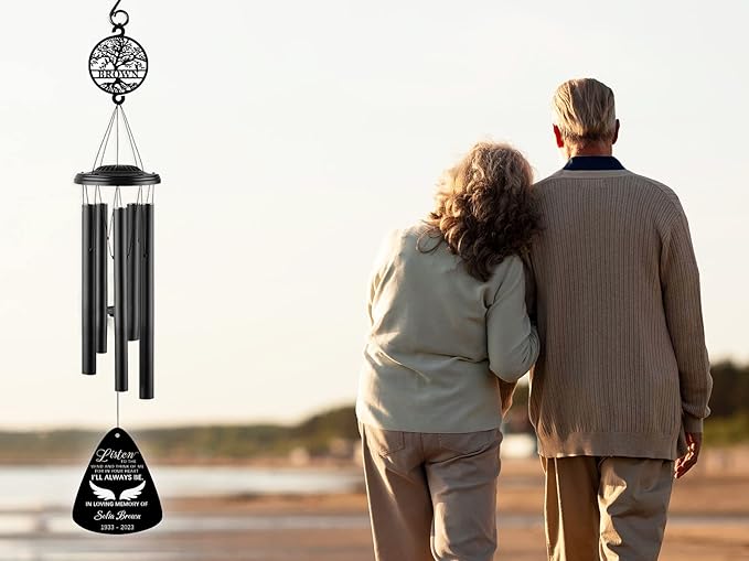 Personalized Sympathy Wind Chimes, 37" Personalized Memorial Wind Chime, Remembrance Wind Chime, Memorial Gifts for Loss of Father,Remembrance Gift for Loss,Loss of Mom Sympathy Gift…