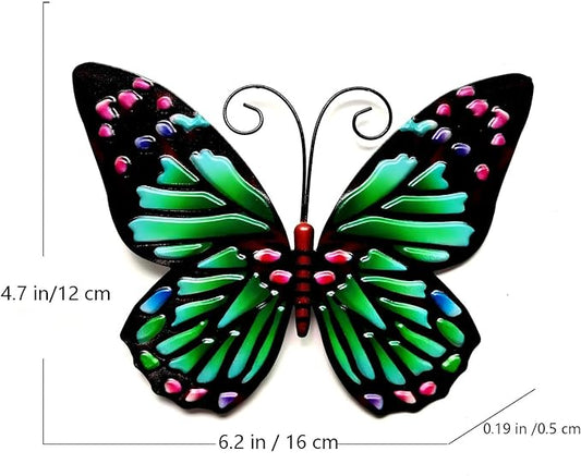 LWINGFLYER 4PCS Metal Butterfly Wall Decor Butterflies for Garden Wall Art Decoration for Fence Patio Accents Balcony Features Beautify Backyards Gardens Porch Living Areas (Butterfly)