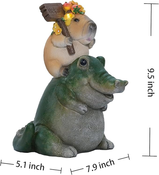 Zayton Garden Outdoor Capibara Statues Yard Resin Decoration Gift Handmade Housewarming Gift for Patio Yard Lawn Waterproof Cracking