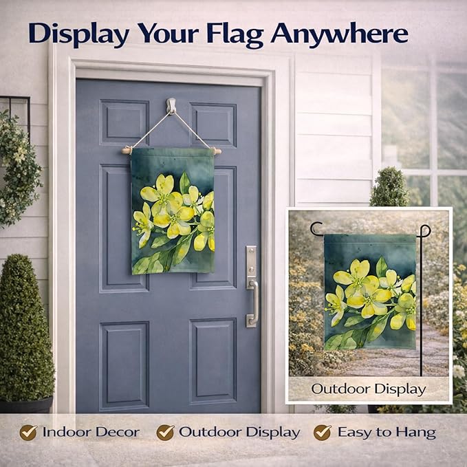 Caroline's Treasures South Carolina Yellow Jessamine in Watercolor Garden Flag Mailbox Flag Decorative Yard Flag Banner Outside Patio Artwork Yard Flower Beds, Garden Size, Multicolor