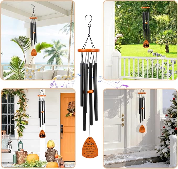 Gifts for Grandpa, Wind Chimes for Grandpa, Grandfather Birthday Gift from Granddaughter Grandson, Love Reminder Gifts Ideas for Thanksgiving Christmas Father's Day