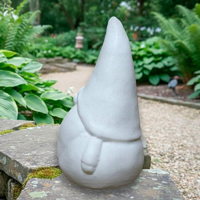OLOMA Concrete Garden Gnome Statue Outdoor Decor Heavy Stone Statue with Protective Resin Coating Weather Resistant Decorative Garden Accent for Yard Patio Walkway Landscape
