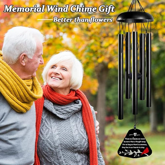 Memorial Wind Chimes,Sympathy Gift for Loss of Mother Father,30inch Sympathy Windchimes for Loss of Loved One,Cardinal Wind Chimes Outdoors Decor