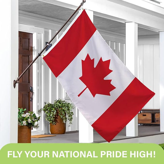 Evergreen Canadian Flag 3x5 Outdoor Double Sided, Canada Flags for Outside with Grommets, 3-Ply Banners for Garden Patio, Indoor Flags for Wall Decor, Works with Standard Estate Flag Poles