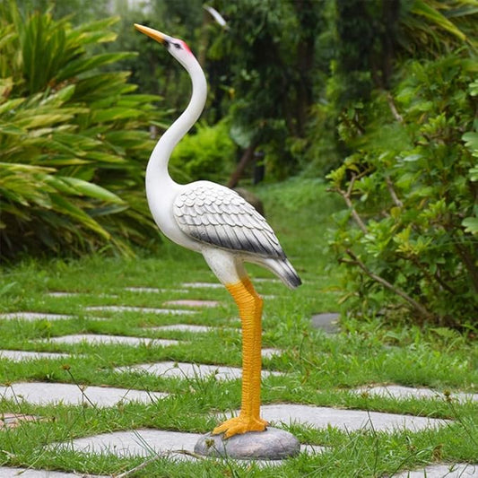 Garden Statue Animal Sculpture Outdoor Decor Gift Outdoor Statues Outdoor Garden Simulation Animal Sculpture Figurine Crane Statue Garden Courtyard Animal Decoration(33 * 16 * 74cm)