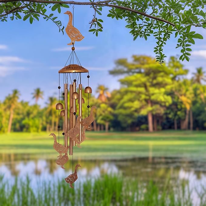 GDNSFIT Goose Wind Chimes for Outside, Metal Windchimes Outdoors, Goose Gifts for Women/Men, Memorial/Birthday Gifts, Garden Decor for Outside, Patio or Yard, Durable Chimes for Outdoors