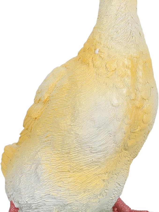 Duck Statue, Resin Goose Statue Front Porch Garden Decor for Outside Imitation Wood Carving Funny Animal Garden Statue Duck Sculpture Art Decor for Porch Patio(Yellow)
