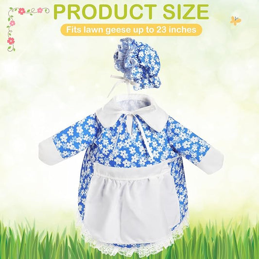 FuWeave Spring Goose Outfit Flower Porch Goose Clothes for 23" Large Statue Outdoor Patio Yard Lawn Art Decoration(Daisy,23 inch)