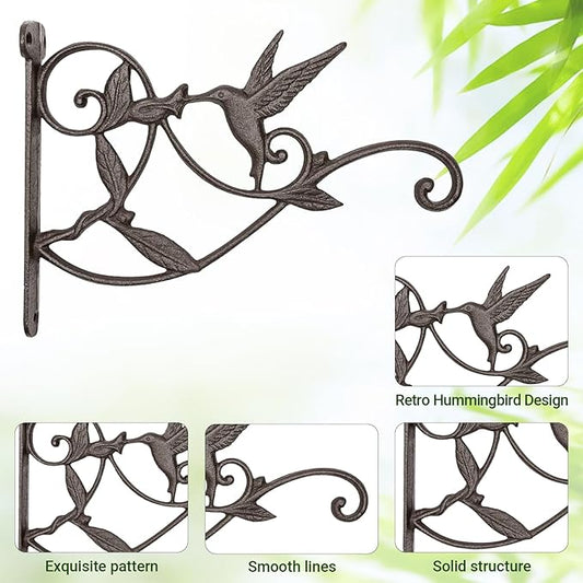Mkono 2 Pack Hanging Plant Bracket Hook Iron Decorative Plant Hanger for Flower Basket Bird Feeder Wind Chime Lanterns