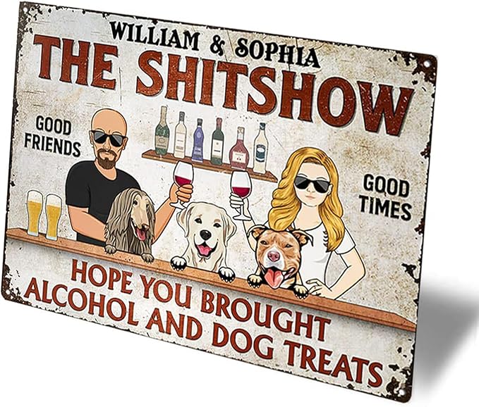 Custom Patio Backyard Metal Signs Where Neighbor Listen to Good Music Welcome Sign, personalized Retro Wall Decor for Home Gate Poolbar Balcony Basement Sign Gift tin signs vintage metal Funny Wall Decoration (The Bar)