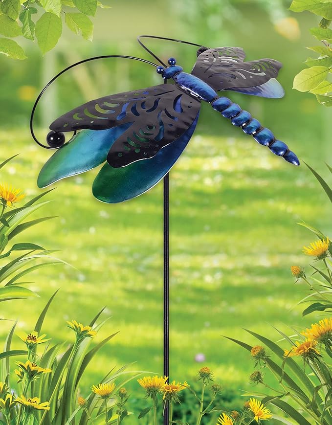 Sunset Vista Designs Garden in Motion Balancing Spinner Stake Yard Art, Dragonfly, 43" x 14.75" x 12.75"