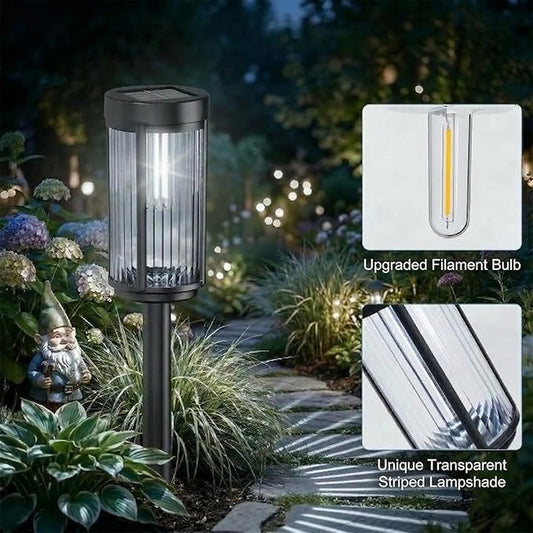 Sparkblaze 12 Pack Solar Garden Lights Outdoor, Decorative Solar Pathway Lights for Yard Auto On/Off Landscape Lighting for Walkway, Lawn, Garden, Waterproof Solar Stake Lights. (12, Cold White)