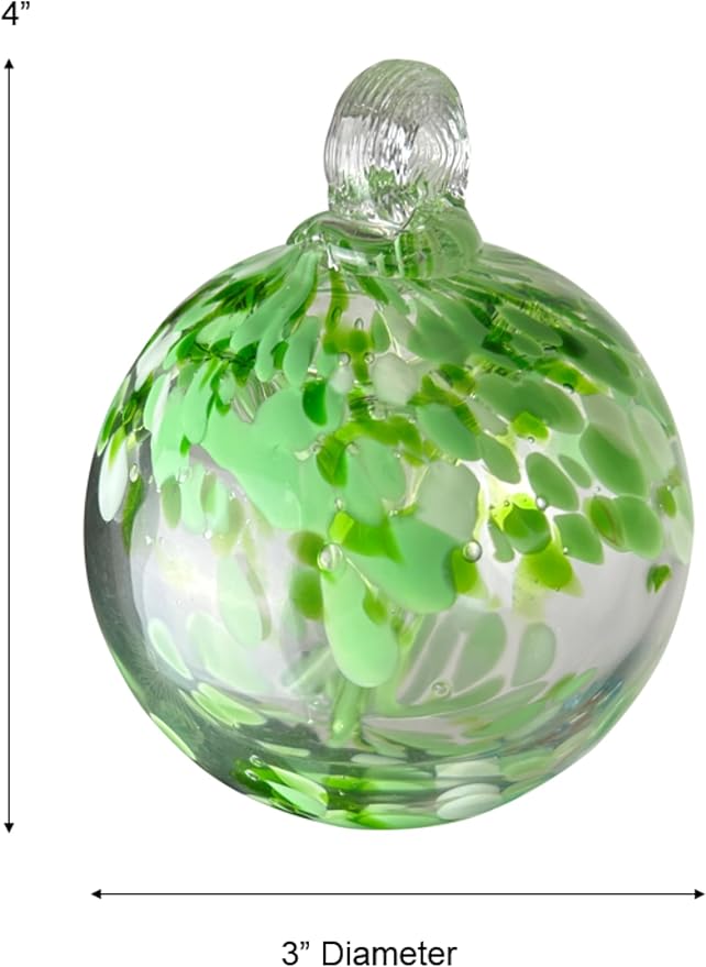 Dale Tiffany Hand Blown Glass, 3" Diameter Celtic, Tree of Life Collection, Witch Globe Hanging Garden Indoor/Outdoor Decorative Ornament Gazing Ball