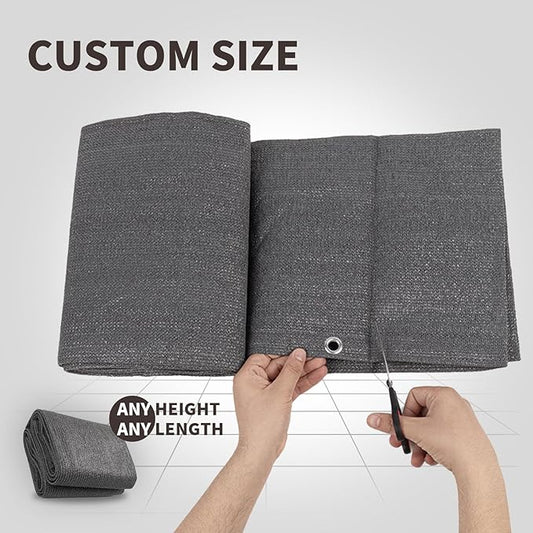 LOVE STORY Custom Size 2'6''x9' Dark Grey Balcony Privacy Screen,UV Block Privacy Fence Screen,90% Shield for Outdoor Pool Garden Apartment Railing