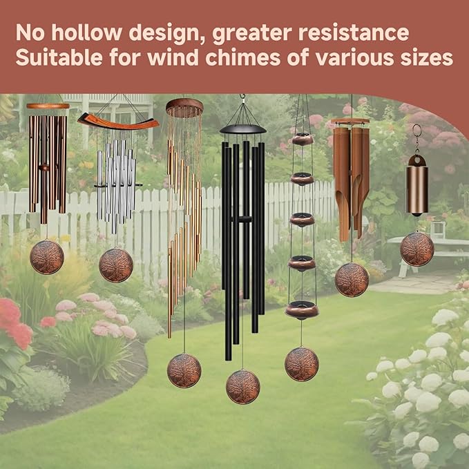 Replacement Wind Catcher, Circular Vintage Tree of Life Decor with 16.4FT Nylon Cord, 1MM Thick Metal Wind Chime Replacement Parts for Wind Chimes, Hanging Decoration Ornament for Garden, Patio, Tree