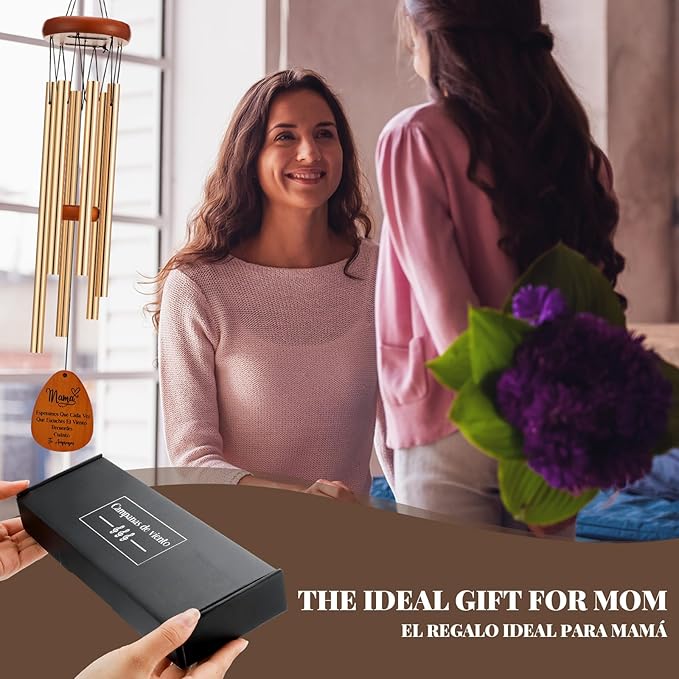 Yookeer Spanish Moms Wind Chimes Best Gift Mother Birthday Gift from Daughter Son Love Reminder Gifts for Mama Birthday Mother's Day