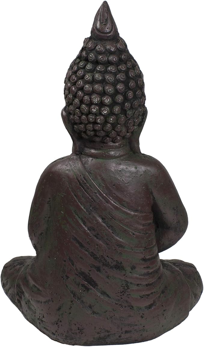 Northlight 17.5" Dark Brown Meditating Buddha Outdoor Garden Statue
