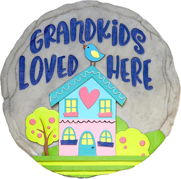 Spoontiques - Garden Décor - Grankids Loved Here Stepping Stone - Decorative Stone for Garden