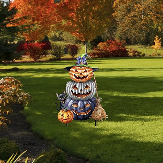 Briarwood Lane Halloween Pumpkin Stack Metal Art