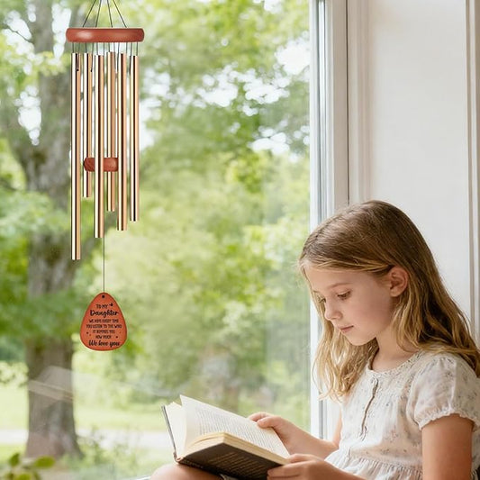 Daughter Gifts Wind Chimes - Metal Windchimes Outdoors Decor Garden Patio Yard Balcony Porch Indoor Home Art Hanging Decoration Graduation Christmas Wedding Birthday Gift from Mom Dad