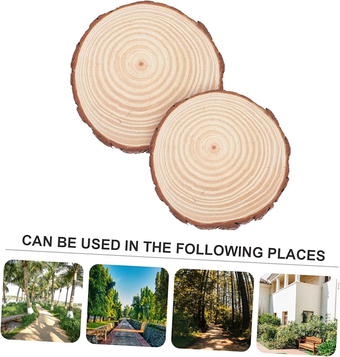 BESPORTBLE 2pcs Wooden Garden Stepping Logs Outdoor Patio Pathway Flagstone Stepping Stones with Delicate Texture for Flower Bed Decoration