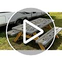 JAWO Picnic Table Cover with Bench Covers, Camping Rules Camper RV Essentials Gear Supplies Outdoor Waterproof Windproof Tablecloth with Elastic, 72in