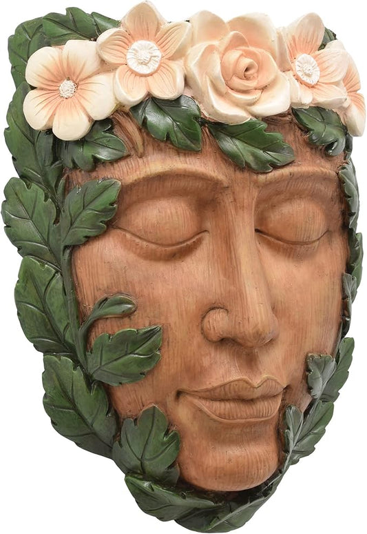 Arcadia Garden Products Large Whimsical Tree Face Planter, 8"x10.5", Outdoor Tree Hugger, Woman Spirit Sculpture for Garden Art Decor, Birdfeeder, Hangs on Trees, Fences or Walls, Willow
