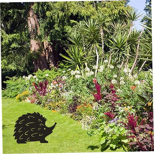 Wrought Iron Decoration Hedgehog Wrought Iron Garden Stake Standing Metal Backyard Statue Animal Hollow Yard Ornament