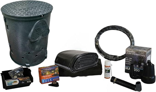 HALF OFF PONDS - Savio Pond Free 1200 Waterfall Kit - 5 ft by 20 ft PVC Liner, 1,200 GPH Manta Series Water Pump - PVCPXSS2