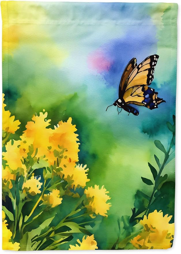 Caroline's Treasures Kentucky Goldenrod in Watercolor Garden Flag Mailbox Flag Decorative Yard Flag Banner Outside Patio Artwork Yard Flower Beds, Garden Size, Multicolor