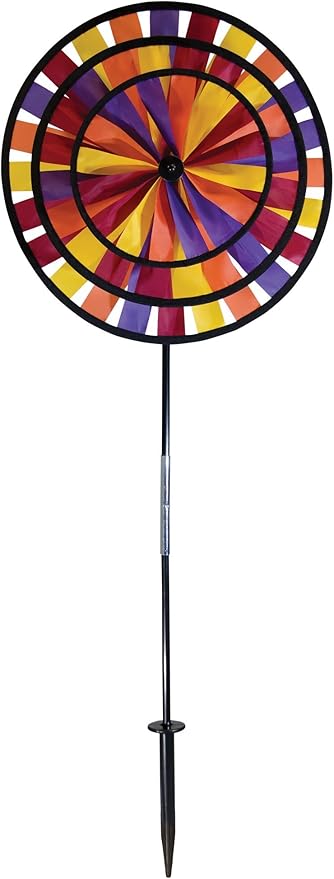 In the Breeze 14-Inch Autumn Triple Wheel Spinner, Outdoor Ground Décor, 2732