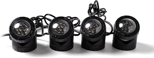 Jebao 12-LED Submersible Light for Water Gardens and Ponds, Set of 4