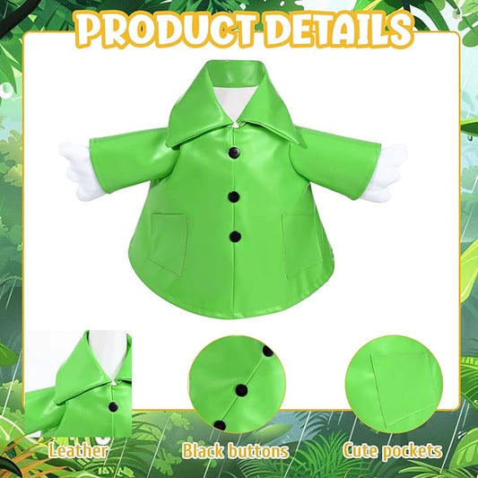 Raincoat Goose Outfits Spring Porch Goose Outfit Summer Yard Clothes for 23" Lawn Outdoor Garden Yard Patio Geese Statue Spring Summer Decor(Green)