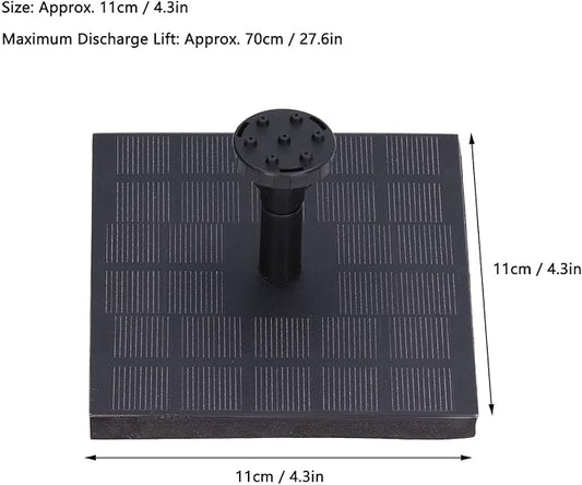 Solar Water Fountain for Bird Bath,Solar Bird Bath Fountains Pump with 6 Nozzles Monocrystalline Silicon Square Floating Outdoor Solar Water Pump for Garden, Pond, Pool
