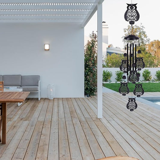 Owls Wind Chimes Outdoor Decoration, Mobile Wind Catcher, Retro Owl Wind Bells, Memorial Wind Chime, Blessing Windchime for Home, Balcony, Yard, Room, Xmas, Party, Indoor, Garden Decor, Gifts for Mom