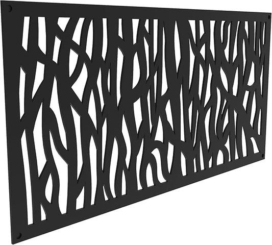 Barrette Outdoor Living 73030564 Sprig Decorative Screen Panel, Black