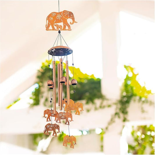 Elephant Wind Chimes for Outside,Elephant Gifts for Women Men/Memorial/House Warming Gift/Birthday Gifts Metal windchimes Outdoors/Indoors,Garden Decor,Patio,Home,Porch,Yard Decorations