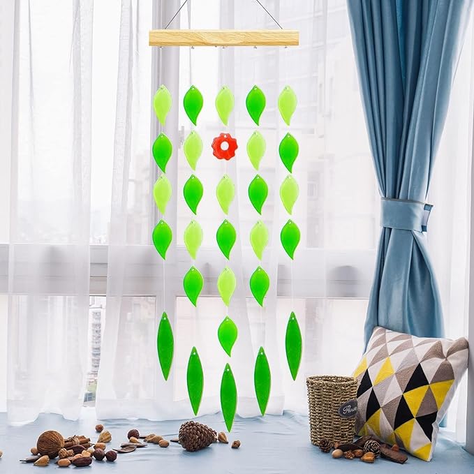 Solar Wind Chimes Waterproof Windchimes Glass Hanging Noisemakes with Solar Light for Home, Garden, Patio and Yard Decor