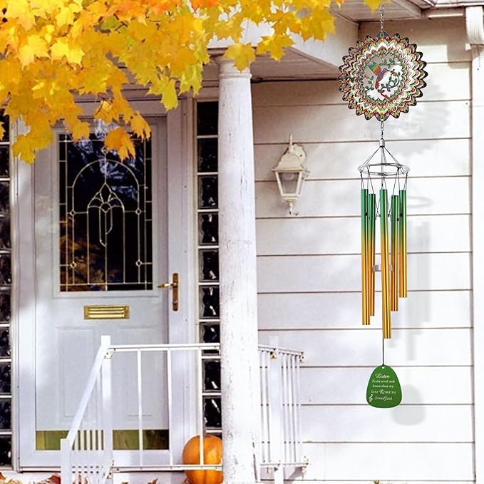Aoedelyart Wind Chimes for Outside with Hummingbird Wind Spinner,33" Memorial Wind Chimes Outdoor Decor for Zen Garden Patio Home,Best Gifts for Mom Women Father Grandma Neighbors,Christmas Ornaments