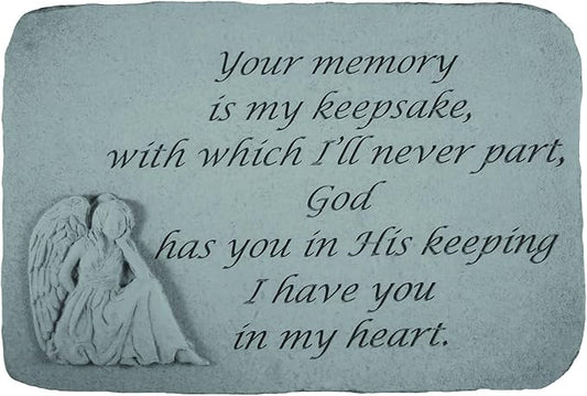 Design Toscano Your Memory is My Keepsake: Angel Cast Stone Memorial Garden Marker