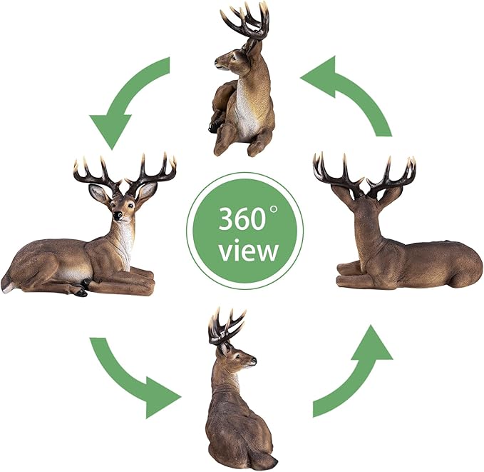 Outdoor Large-Sized Deer Garden Statue,Decorative Sculpture, 23 inches Indoor/Outdoor Garden Decoy Animal Statue Forest Fawn Sculpture