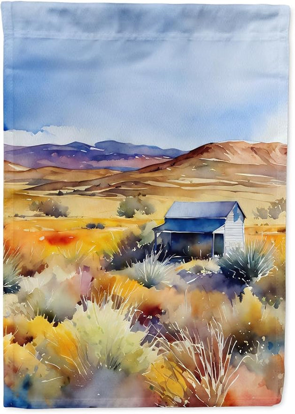 Caroline's Treasures Nevada Sagebrush in Watercolor House Flag Large Porch Sleeve Pole Decorative Outside Yard Banner Artwork Wall Hanging, Polyester, House Size, Multicolor