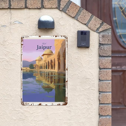 Patio Wall Decor Travel Jaipur 6 Retro Signs Metal Vintage Metal Decorative Wall Art With Funny And Inspirational Life Quotes For Home,Office,Yard,Kitchen,Bedroom And Cafe 8X12inch