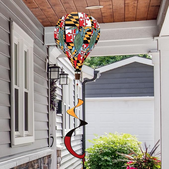 Briarwood Lane Maryland Crabs Summer Hot Air Balloon Spinner