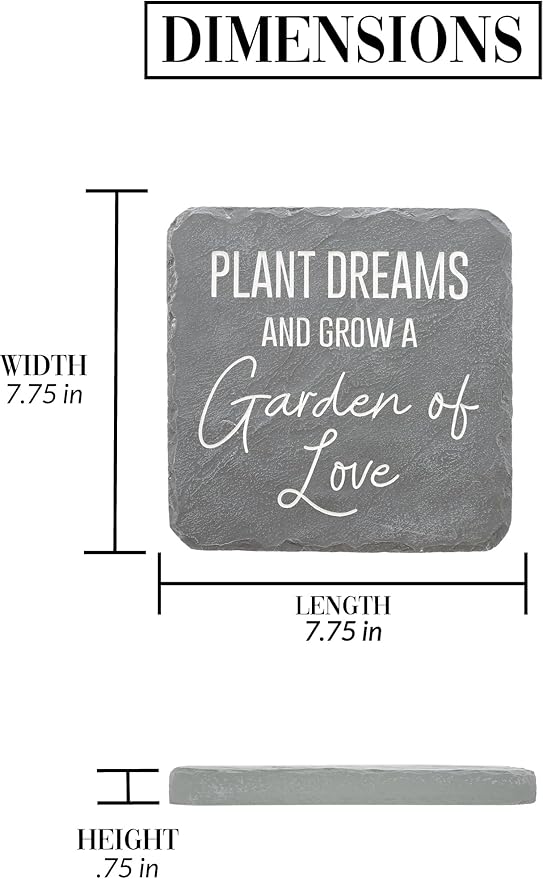 Pavilion – Garden of Love – 7.75” Indoor Outdoor Weatherproof Decorative Garden Stepping Stone Housewarming Gift