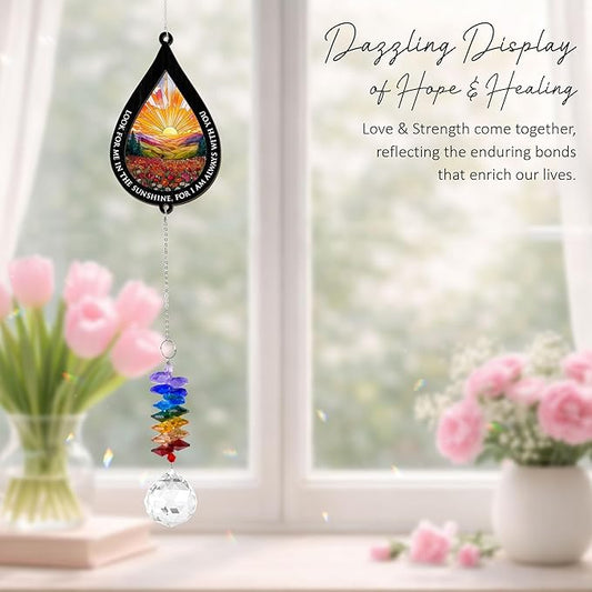 2 Layered Ornament Suncatcher - Look for Me in The Sunshine - Sympathy Gift for Loss of Loved One - Grief Gifts - Heaven Funeral Keepsake - Home Garden Decor - Mother's Day