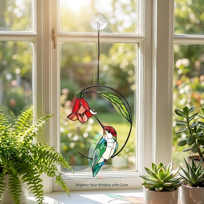 Hummingbird Gifts for Women, Hummingbird Sun Catcher for Window Hanging, Mothers Day for Mom Grandma Bird Lovers, Spring Suncatcher Garden Decor for Indoor Outdoor Windows(3)