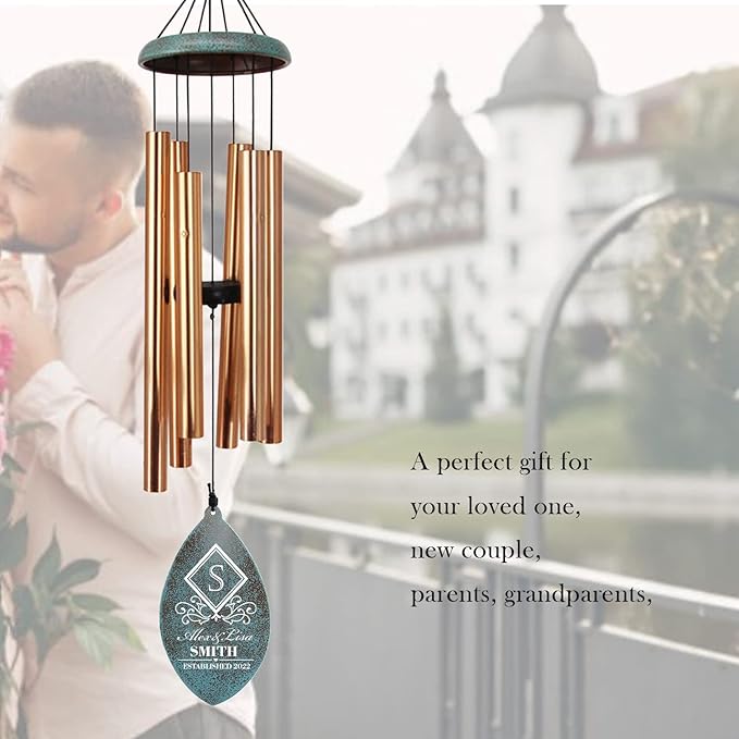 Personalized Wind Chimes for Anniversary, 36" 50th Anniversary Wedding Wind Chime Gifts for Loved One, Happy 50th Decorations for Parents, Couples, Husband, Wife, Friends(Produced in USA)