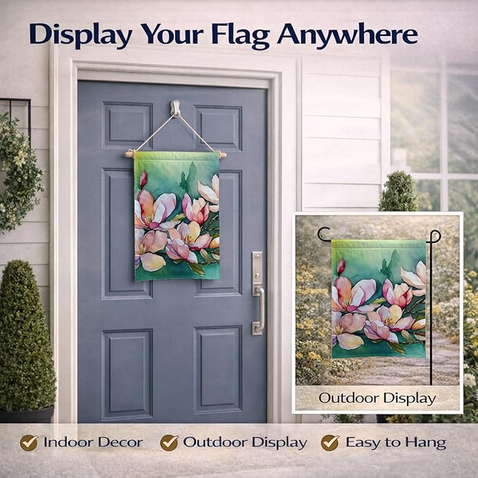 Caroline's Treasures Louisiana Magnolias in Watercolor Garden Flag Mailbox Flag Decorative Yard Flag Banner Outside Patio Artwork Yard Flower Beds, Garden Size, Multicolor