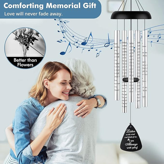 32'' Wind Chimes for Outside - Memorial Wind Chimes for Loss of Mother, Father or Loved One - Bereavement and Condolence Gift